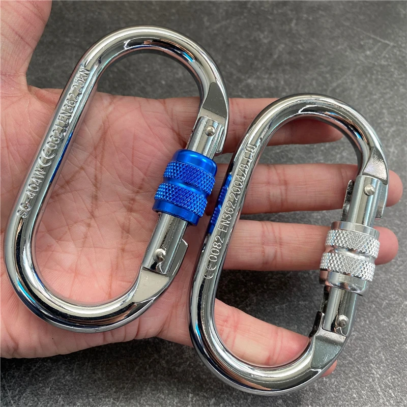 Carbon Steel Climbing Carabiner O Shape Buckle Quickdraws Professional Climbing Safety Lock Outdoor Runway Button Accessories