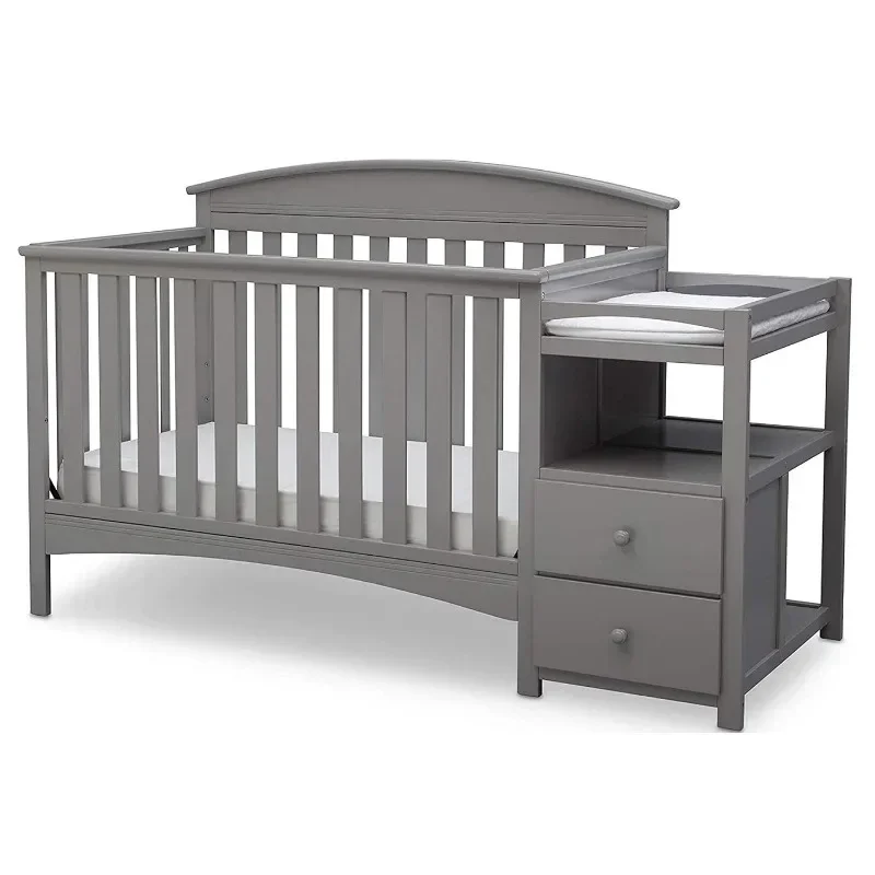 

Delta Children Abby Convertible Crib and Changer, table and chair set for kids Crib converts to a toddler bed