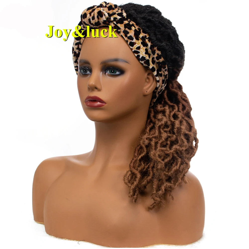 

Synthetic Dreadlock Headband Wigs Black Ombre Brown Leopard Print Hair Band Women Good Quality Dirty Braid Wig