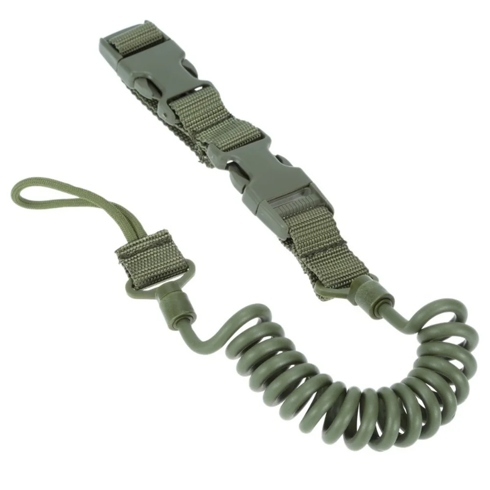 Tactical Anti-lost Elastic Lanyard Rope Military Spring Safety Strap Gun Rope For Key Ring Chain Flashlight Accessories