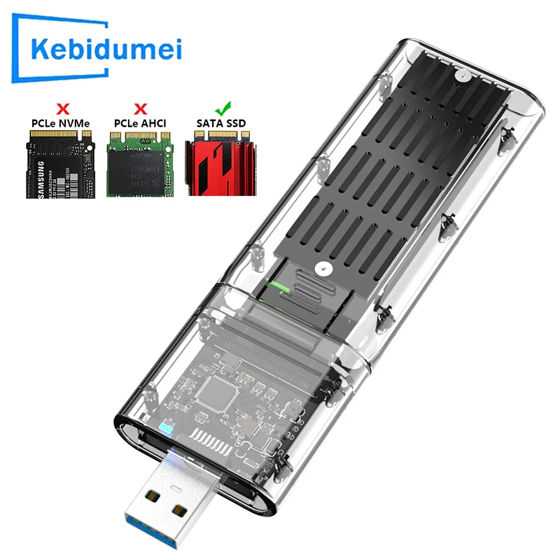 5Gbps M2 SSD CASE SATA Chassis M.2 To USB 3.0 SSD Adapter For PCIE NGFF SATA M / B Key SSD Disk Box For 2230/2242/2260/2280MM