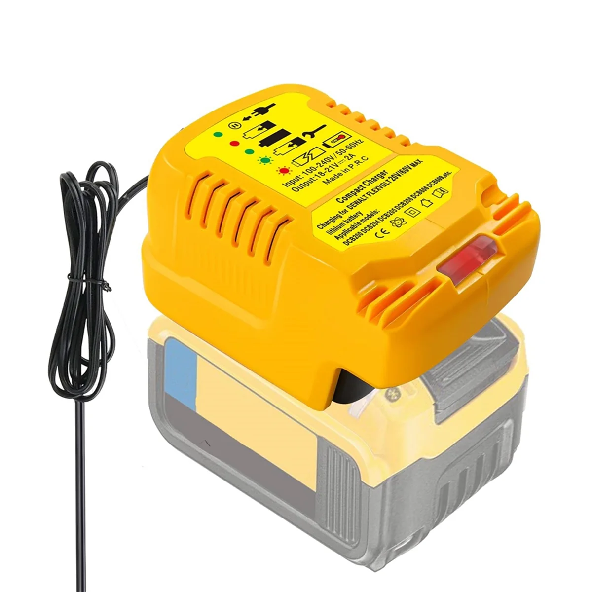 Mini Charger for Dewalt 20V Battery Charger, Replace for DCB112 for DeWalt 20V/60V MAX Lithium-Ion Batteries EU Plug