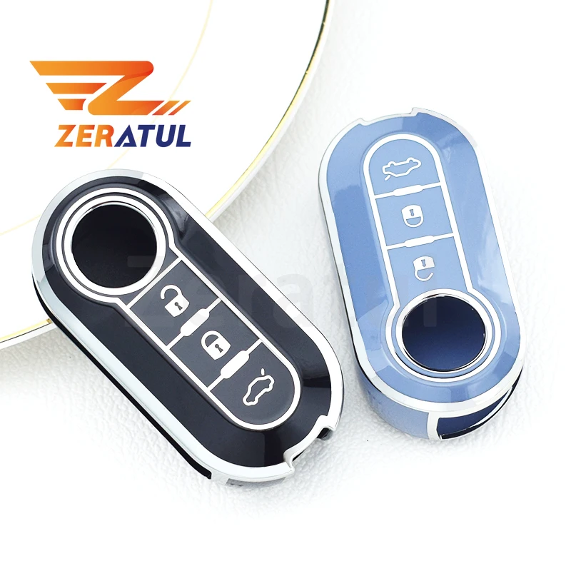 

TPU Car Key Cover Auto Shell Fob Holder for Fiat 500 500L Brava Bravo Fiorino Punto Panda Qubo Stilo Lancia Keyless Protector
