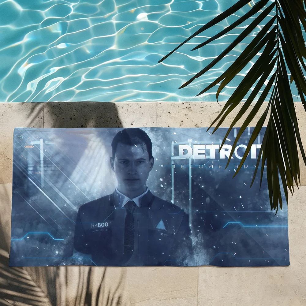 Serviettes de plage à séchage rapide Game D-Detroit Become Human, adaptées aux piscines, au camping, au yoga et à la salle de sport