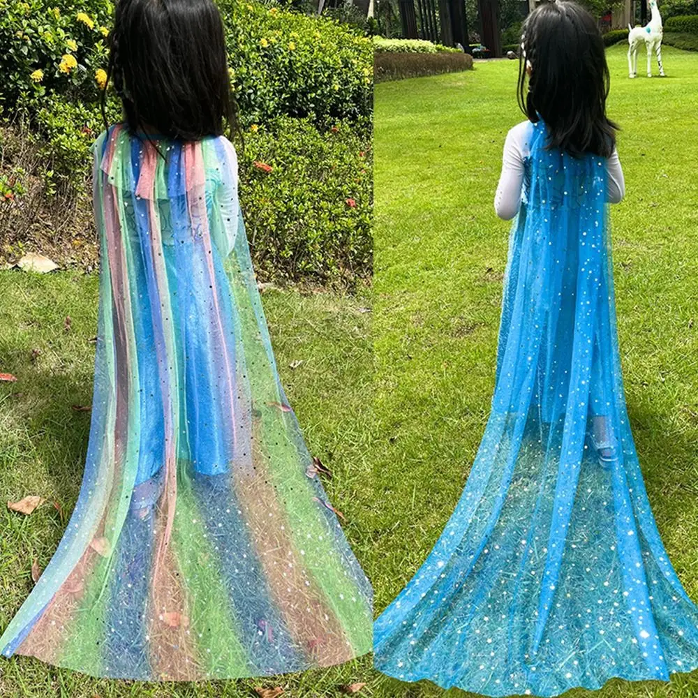 Nuove paillettes ragazze principessa mantello maglia dolce abito elegante mantello carino cosplay costume per bambini mantello accessorio per prestazioni