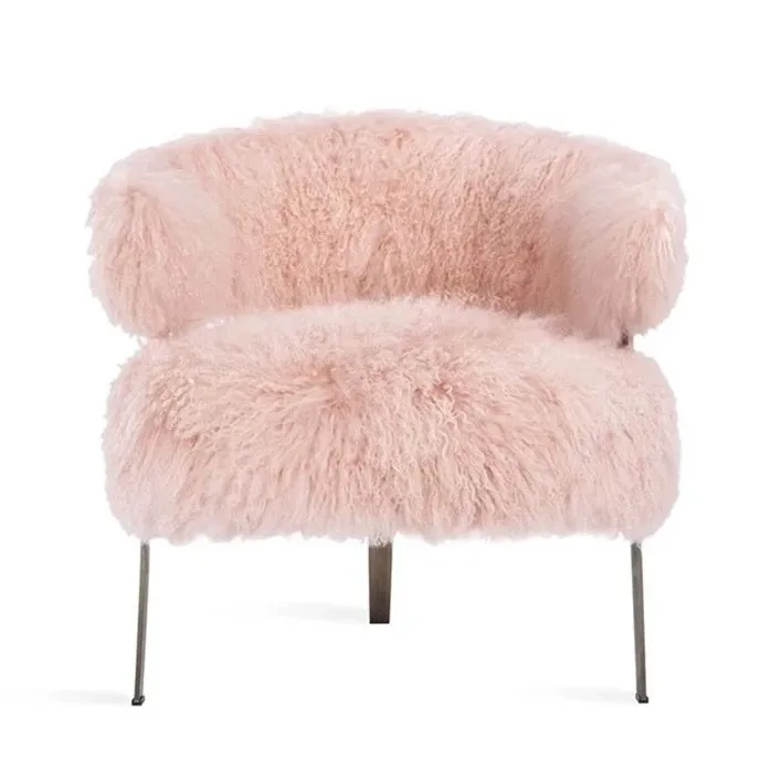 

Italian minimalist cream style single chair, casual backrest leisure chair