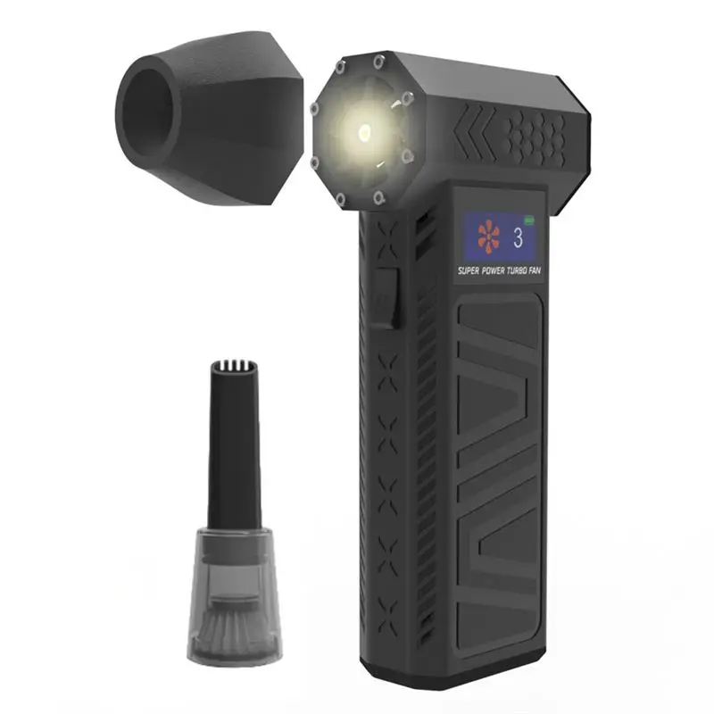 A98G-Mini Fan Electric Air Duster Air Blower 3 Gear Adjustable Wind Speed Turbo Blower With Vacuum Nozzle