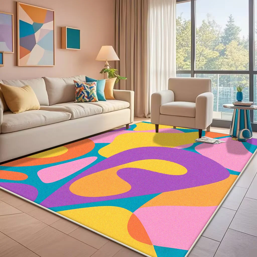 Abstract Color Living Room Carpet Modern Luxury Home Bedroom Bedside Mat Easy To Care Cloakroom Coffee Table Rug Ковер Tapis 러그