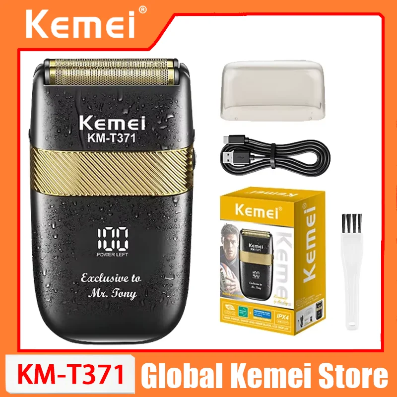 

Kemei KM-T371 Electric Shaver for Men Waterproof Reciprocating Cordless Razor USB Rechargeable Shaving Machine Barber Trimmer