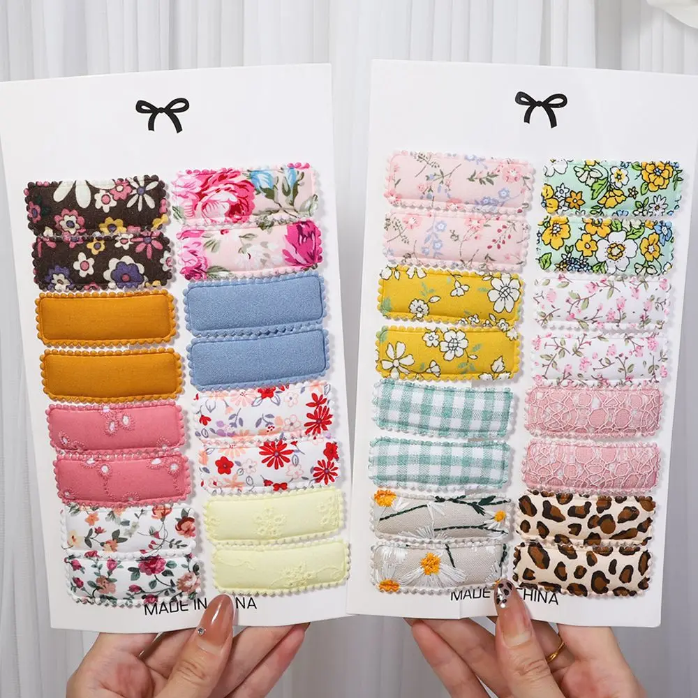 

26 Sets/Lot, 2" Baby Hair Clips Flower Embroidery Fabric Snap Clips BB Hair Barrettes Kids Girls Hairpins