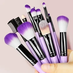 13Pcs Makeup Brushes Purple Set for cosmetic Soft Cute Beauty Foundation Powder Eyeshadow Concealer Blending Makeup brush set