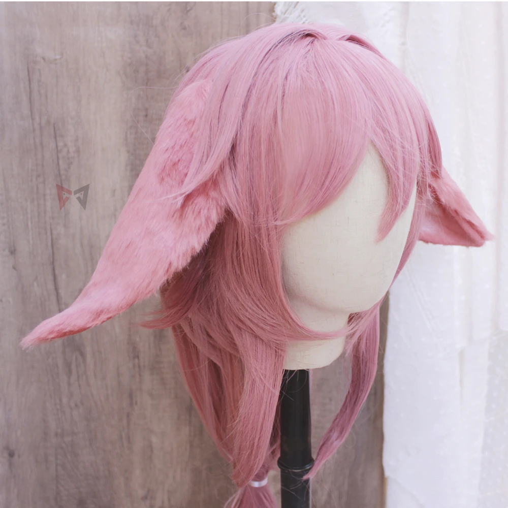 New Genshin Impact Yae Miko Cosplay Fox Ears Hairhoop Headwear Scalp Simulation Pink  Anime Inazuma Yae Miko Cosplay prop