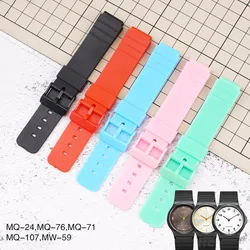 for Casio MQ-24 MQ-27 MQ-76 mq24 MW-59 MW-240 Sports Watch Strap Wristband 16mm TPU Waterproof Watch Bracelet Belt