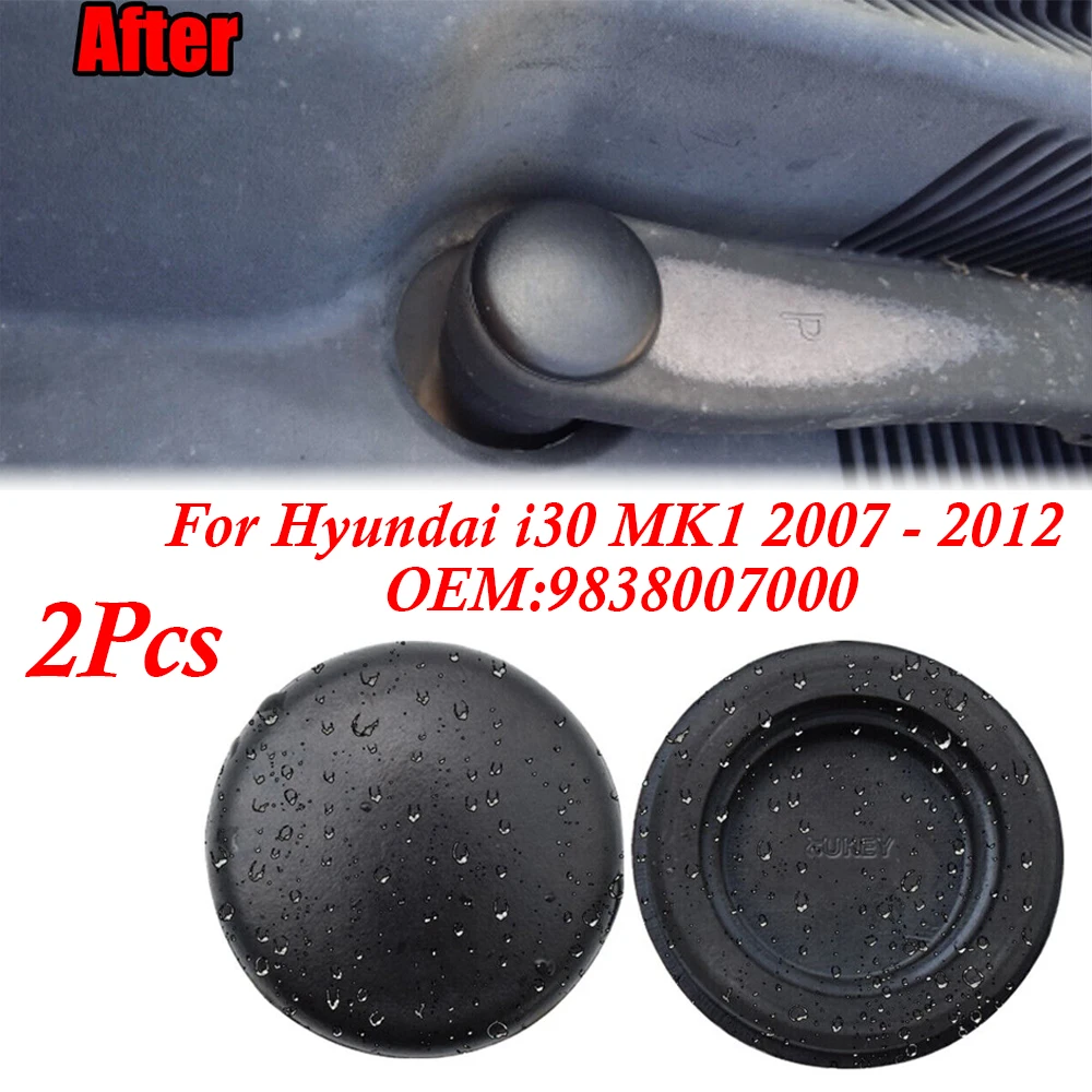 For Hyundai i30 MK1 2007 - 2012 OEM 9838007000 2Pcs/Set Front Wiper Arm Nut Cover Cap Bolt Protector Rust Case