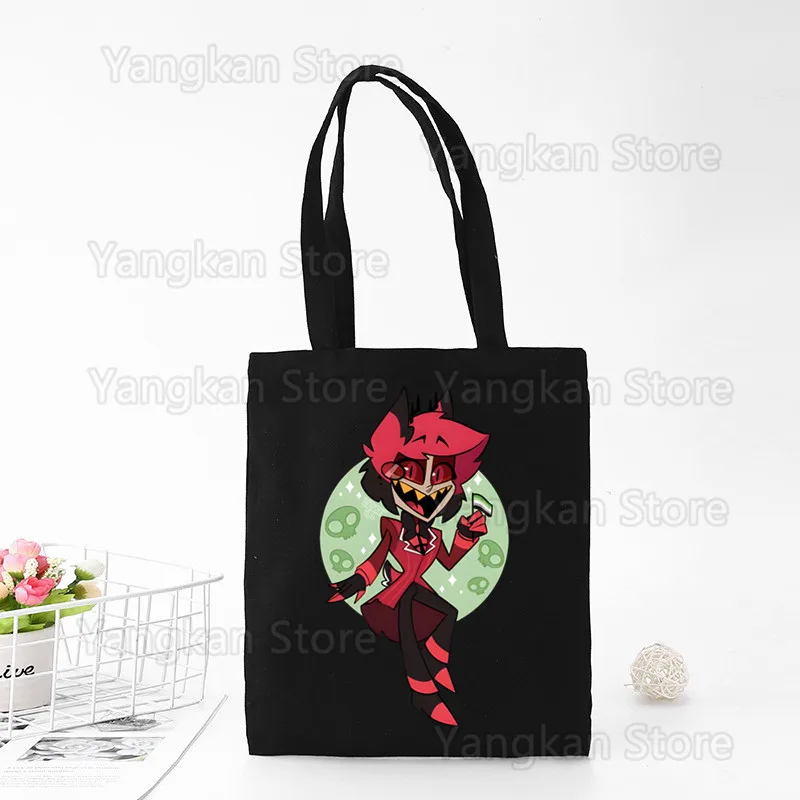 Alastor Custom Tote Bag Shopping Original Design Black Unisex Travel Canvas Bags Eco Foldable Shopper Bag