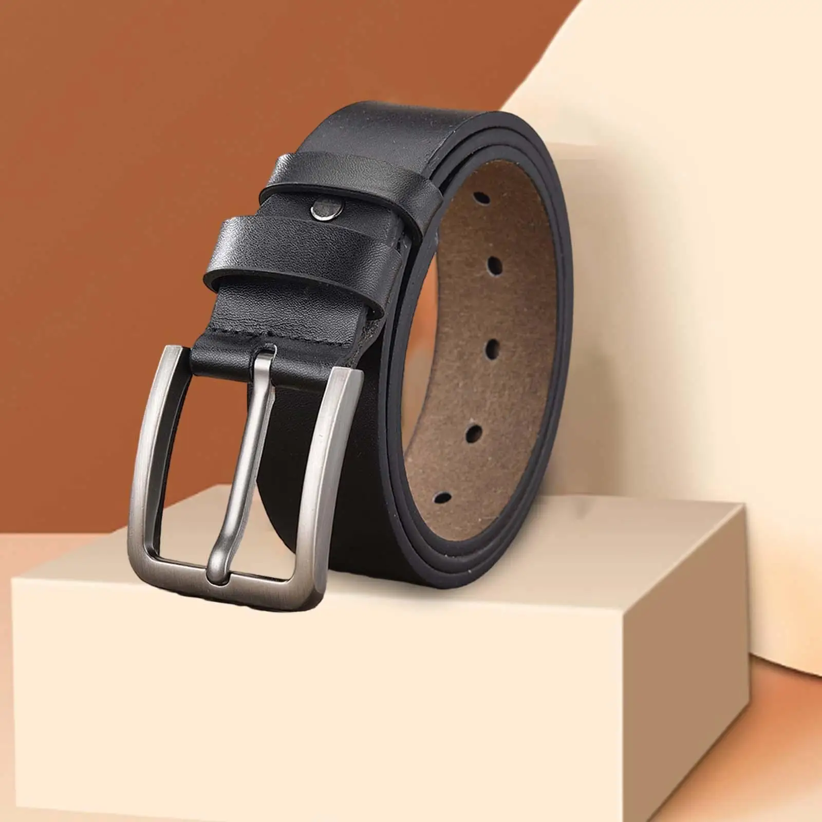 Cinto masculino com fivela de pino de 47 polegadas para calças uniformes de casamento