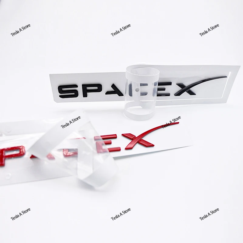 1pc 3D Space X Sticker Fender Side Decal For Tesla Model Y S 3 X Letters Space Rear Emblem Car Badge Trunk Auto Accessories