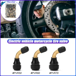 100PCS  Pvr50 Pvr60 Pvr70 Tire Valve Plugs Vacuum Tire Nozzle for Tubeless Tire Rim Scooter Motorcycle Valve Stem Accessories
