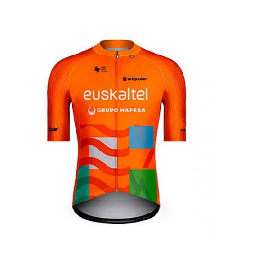 2024 EUSKALTEL TEAM ORANGE Men's Cycling Jersey Short Sleeve Bicycle Clothing With Bib Shorts Ropa Ciclismo