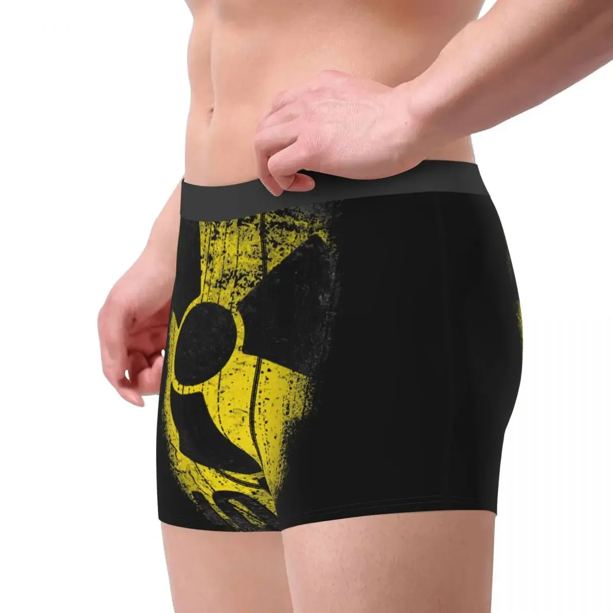 Printed Boxer Shorts Panties Men's  Let's Get Radioactive Underwear Radiation Russia Underpants for Homme Plus Size