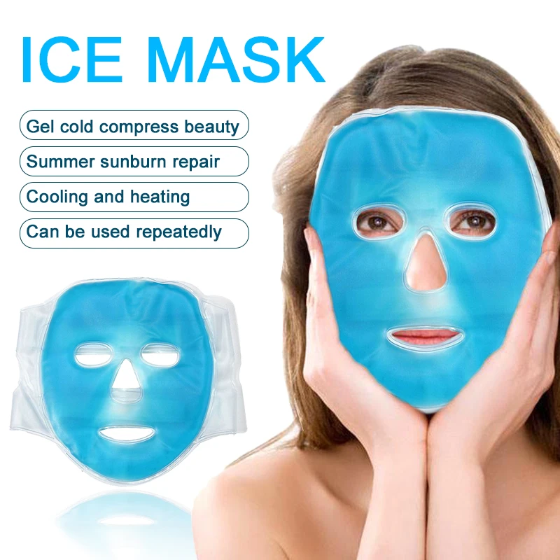 Ice Gel Face Mask para cuidados com a pele Aliviar a fadiga Terapia a frio quente Máscara de resfriamento facial Anti-rugas Ferramenta para dormir