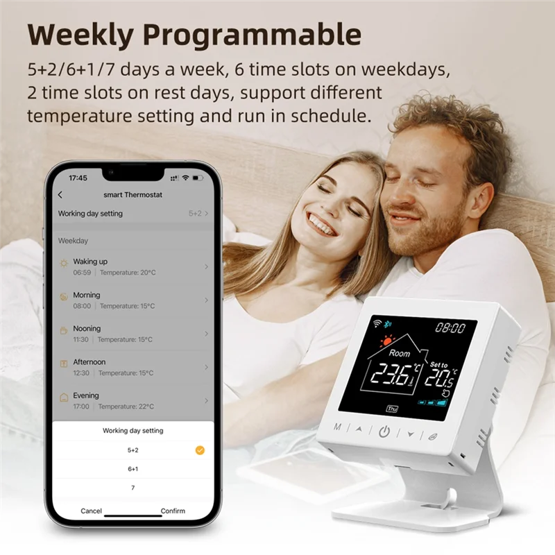 Termostato inalámbrico Tuya Wifi para caldera de Gas, calefacción de agua, controlador de temperatura RF, funciona con Google Home