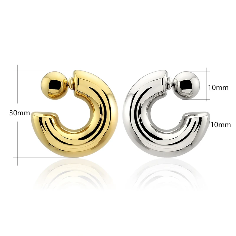 316L Stainless Steel Round Hollow Earring Fashion 18k plated Gold Earrings jewelry Present Gift For Women Mirror polish Aretes