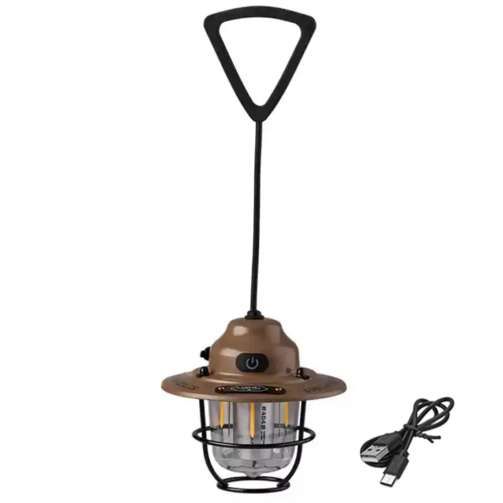 

Светодиодный ретро-светильник-подвеска с USB-зарядкой, атмосферная лампа для палатки, водонепроницаемый IPX4, декоративный светильник для кемпинга, походов, рыбалки