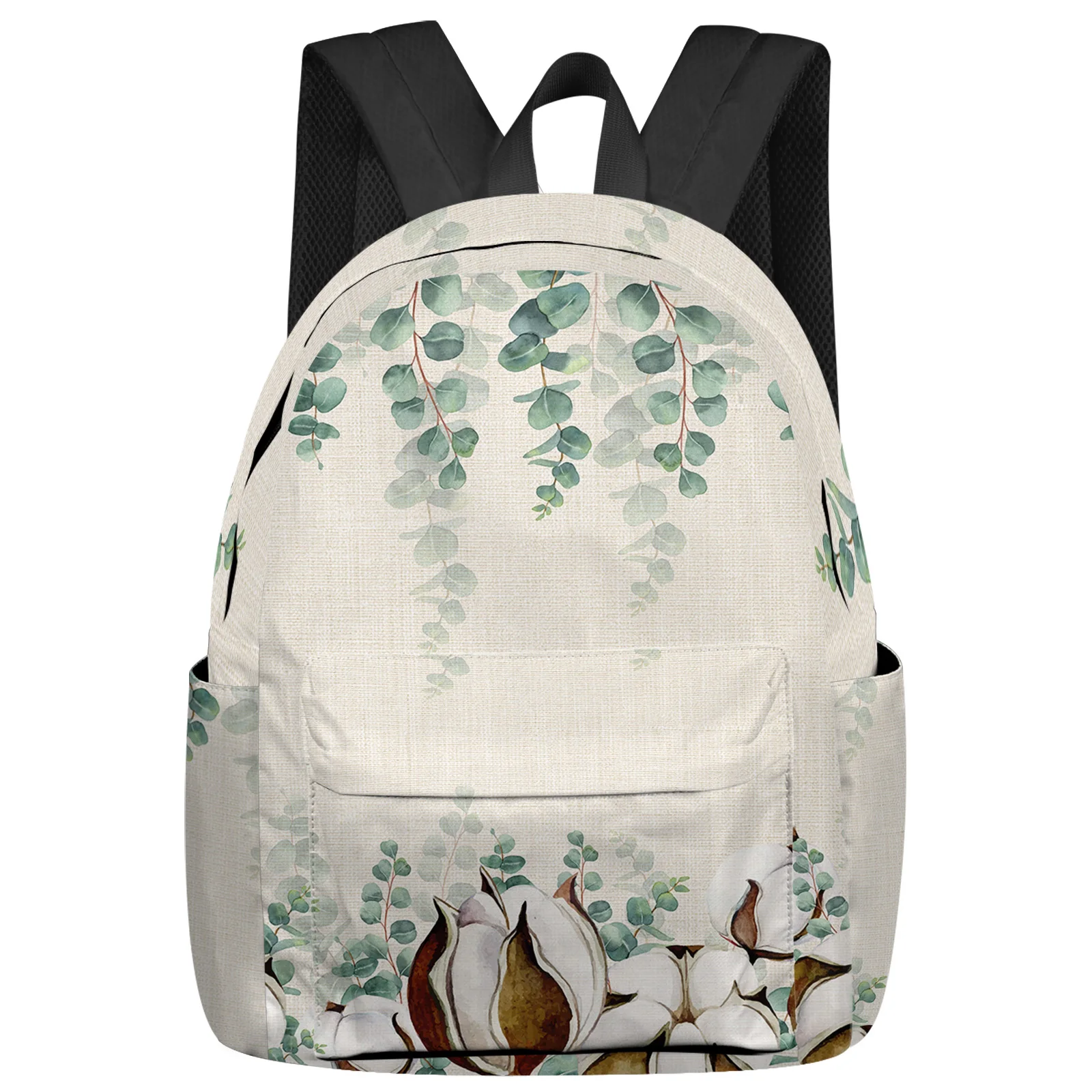 

Eucalyptus Farmhouse Flowers Student School Bags Laptop Custom Backpack For Men Women Female Travel Mochila