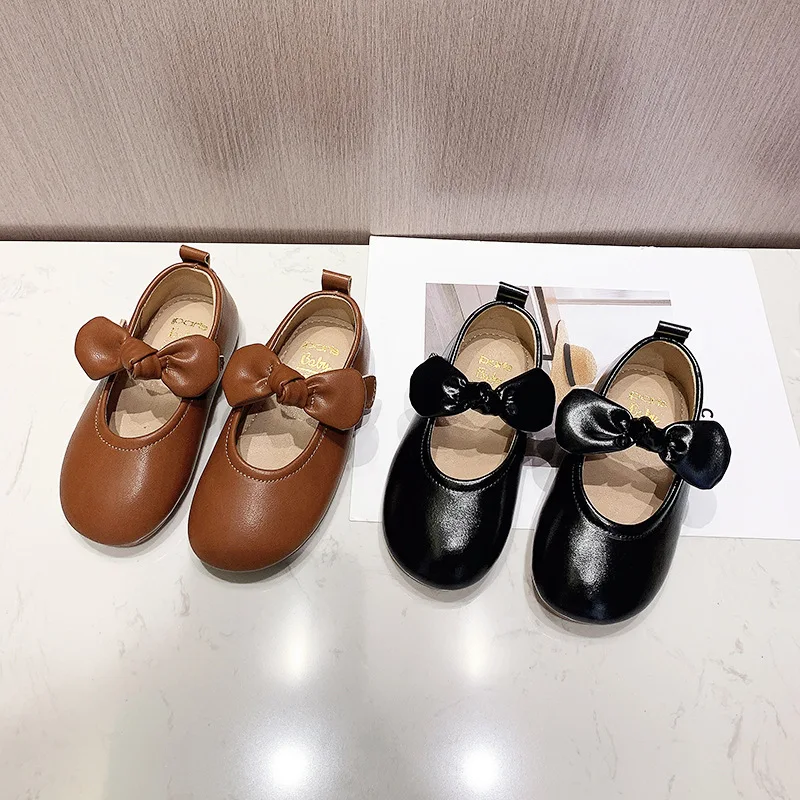 

Autumn Children Shoes Leather Bow Girls Princess Shoes Soft Sole Comfortable FashionToddler Kids Shoes Toddler Kids Dress Shoes