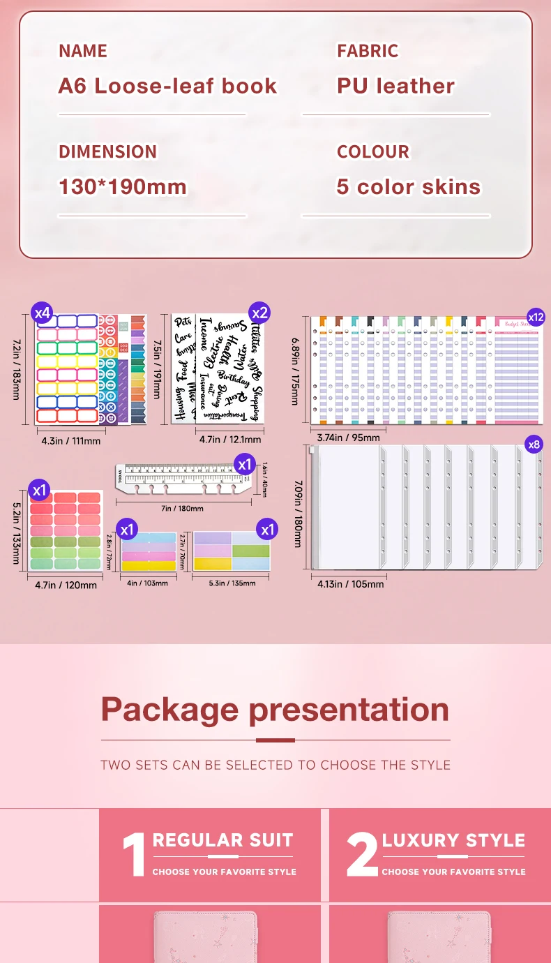 A5 A6 Glitzer-Stern DIY Ringbuch-Einband Tagebuch Agenda Planer Papiereinband Schulbedarf – Detail 9