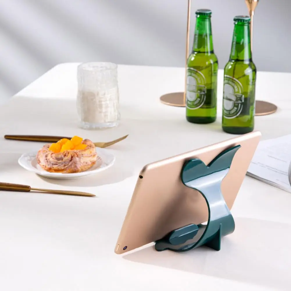 Soporte de teléfono celular para cama, soporte de teléfono móvil con diseño de ballena de dibujos animados portátil estable, soporte antideslizante creativo para teléfonos de plástico