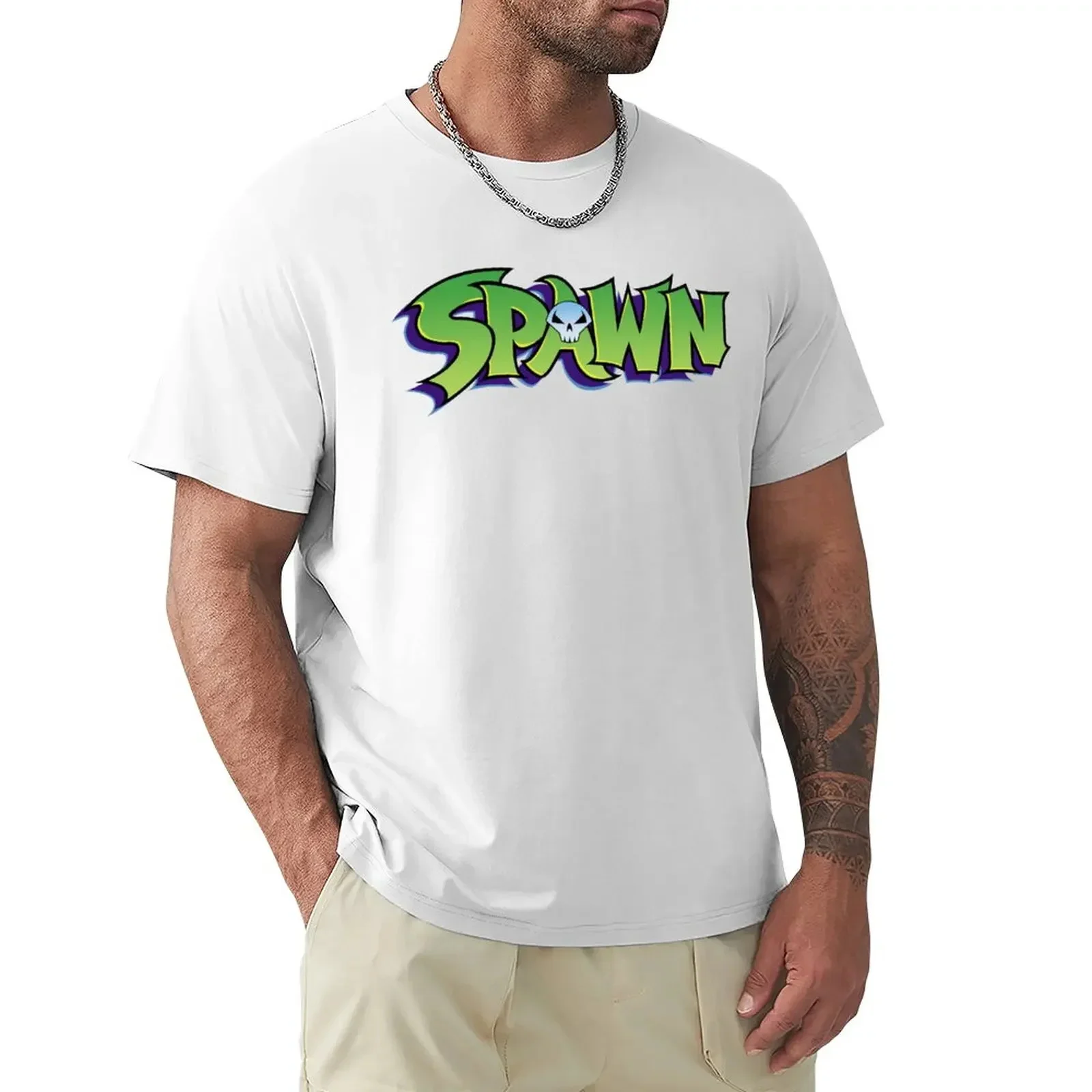 Spawn Logo Graphic T Shirts Streetwear Men Women Fashion Short Sleeve Cotton Oversized Versatile Harajuku Leisure Unisex Tops