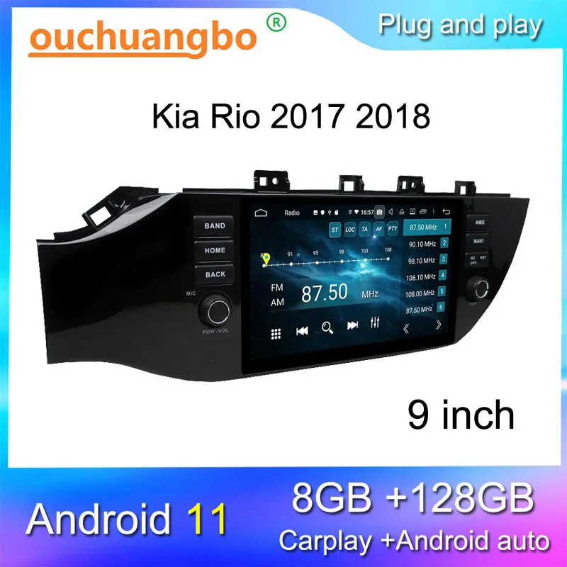 Ouchuangbo radio recorder for Kia Rio 2017 2018 stereo media player gps navigation carplay