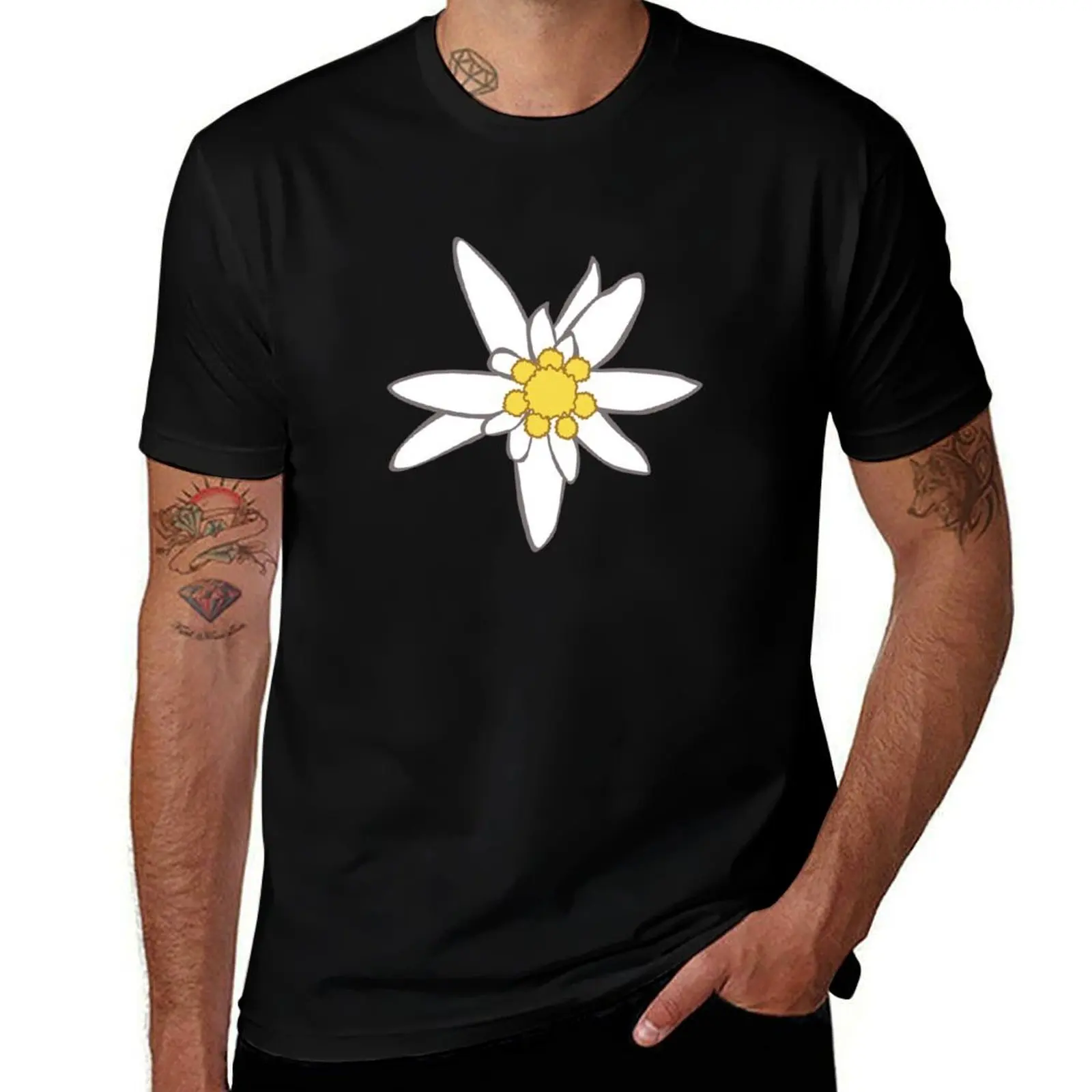 Oktoberfest Edelweiss Flower T-Shirt man t shirts cotton T-Shirt