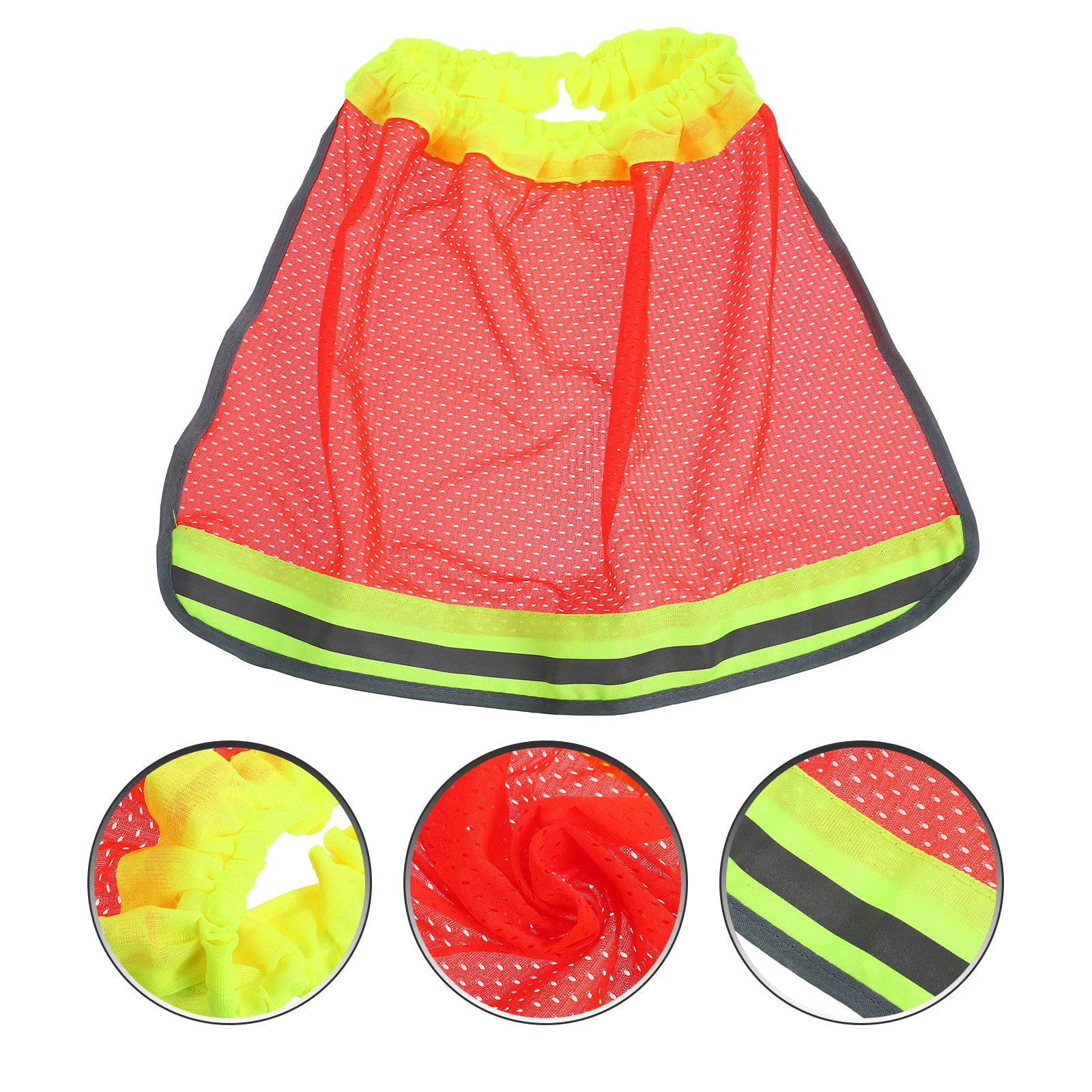 

Hard Hat Sun Shade Reflective Stripe Elastic Band Construction Hat Neck Protector Mesh Holes Breathable Cool Accessory