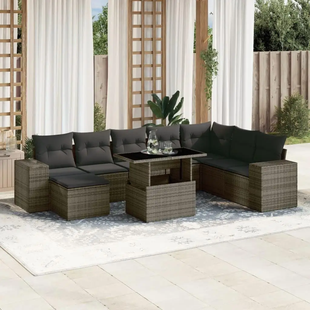 

Comfortable Grey Garden Sofa Set for Outdoor Patio Modern Furniture Stylish Seating Arrangement Durable Cushions Easy Assembly