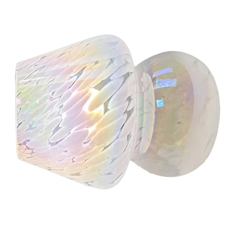 ABKO-Lampada a fungo in vetro colorato con punti di fiori, lampada da scrivania decorativa retrò americana, luce d'atmosfera da comodino USB