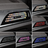 Diamond Car Air Conditioner Outlet Decorative Strips Universal U Shape Clip Rhinestones Grille Sticker Auto Interior Accessories