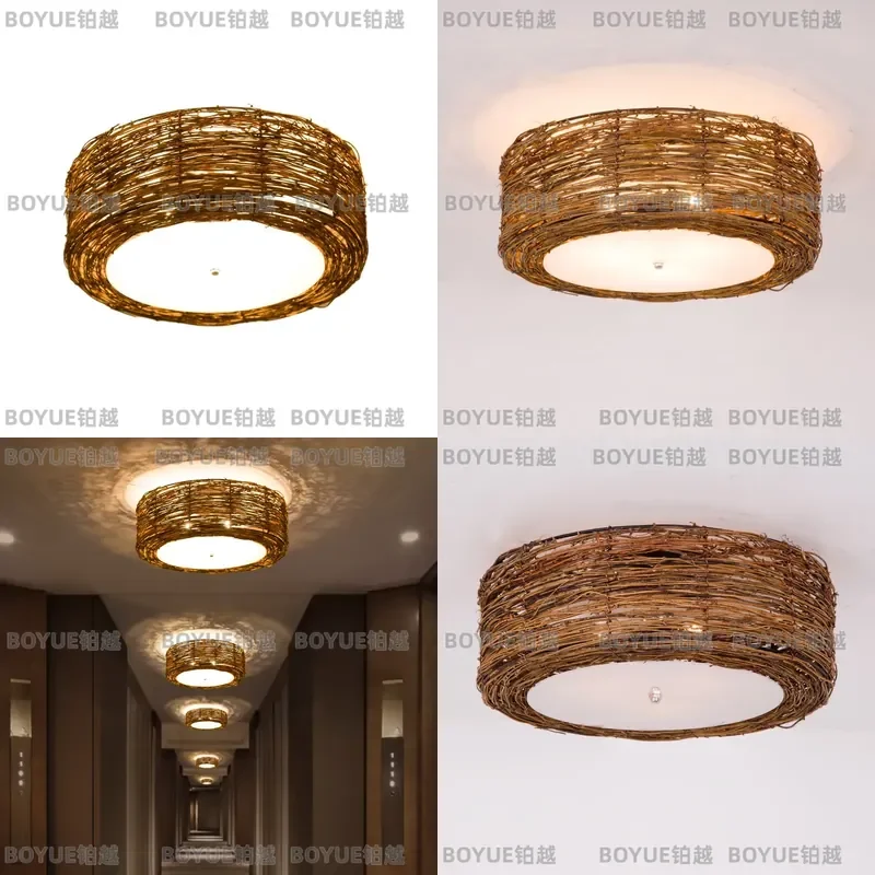 for Art Lights Japanese Ceiling Light for Living Room Bedroom Dining Room Creative Southeast Asia Rural Pastoral Homestay