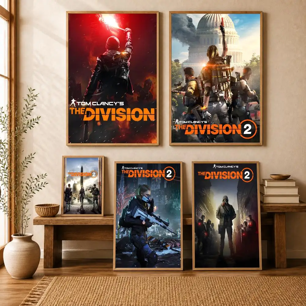 game T-Tom Clancys The Division Poster Art Wall Stickers Painting Self Adhesive Wall Decals for Bedroom Living Room Home Decor