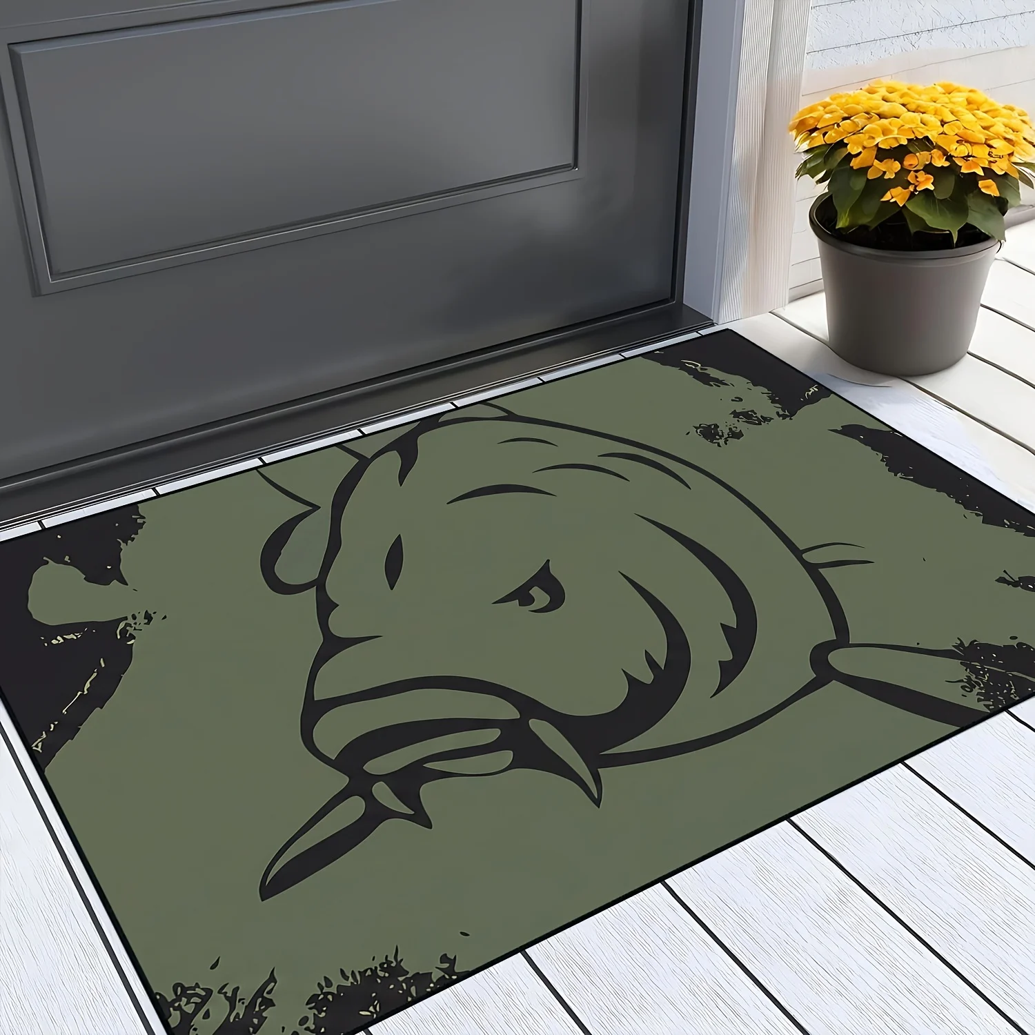 Minimalist Marine Life Non Slip Floor Mat Durable Indoor Rug For Bathroom Kitchen And Coastal Themed Entryway