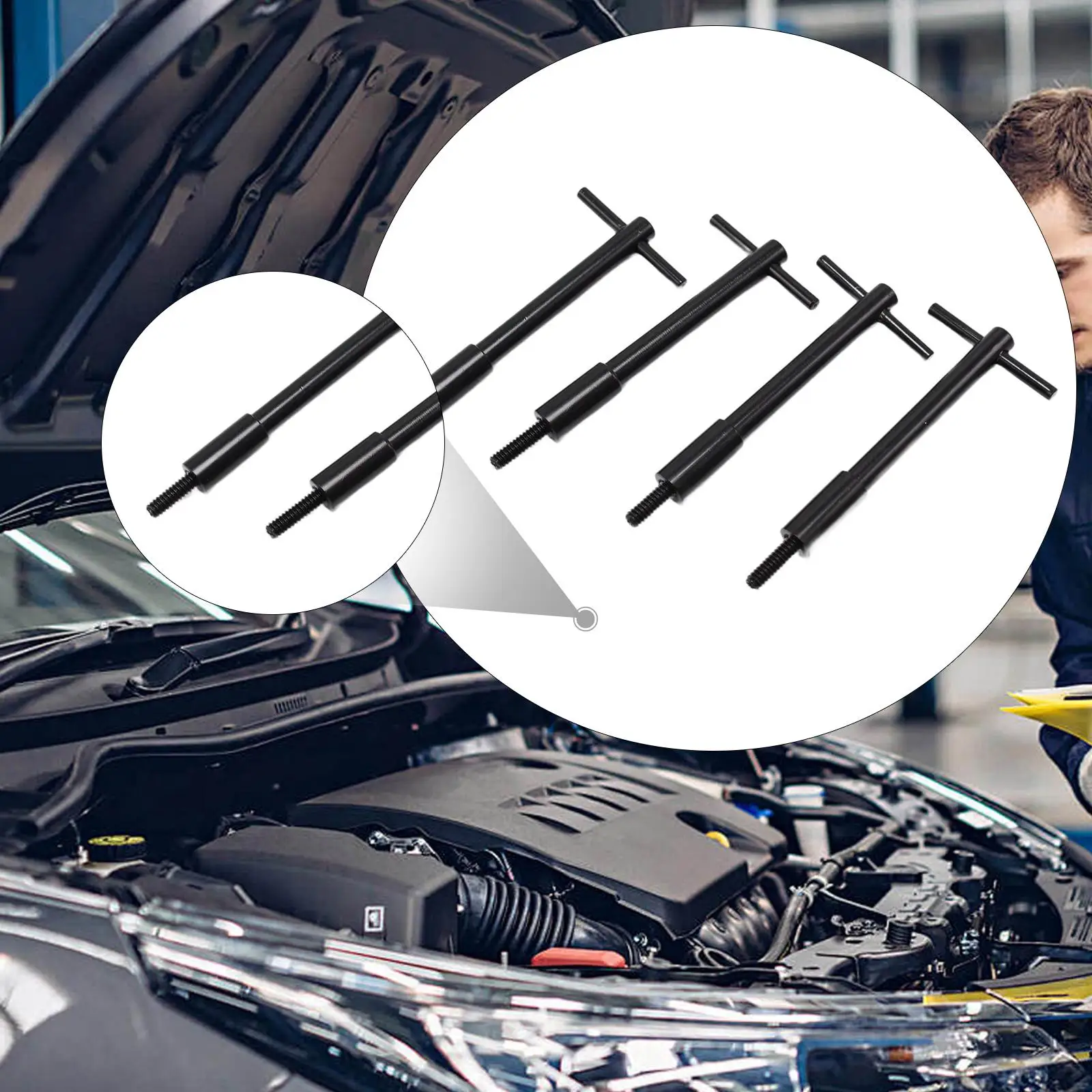 

4-компонентная крышка клапана, комплект Т-образных стержней, обновленный, универсальный, прочный, простой в установке, сменный комплект, удерживающий комплект, крышка клапана двигателя автомобиля