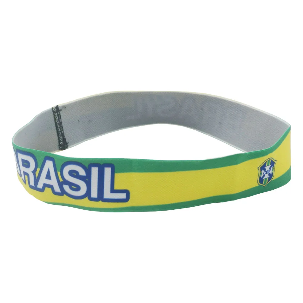 World Football Fans Brazil Spain France Portugal Flexible Headband Outdoor Sports Headwear Men Women Running Cycling Sweatband