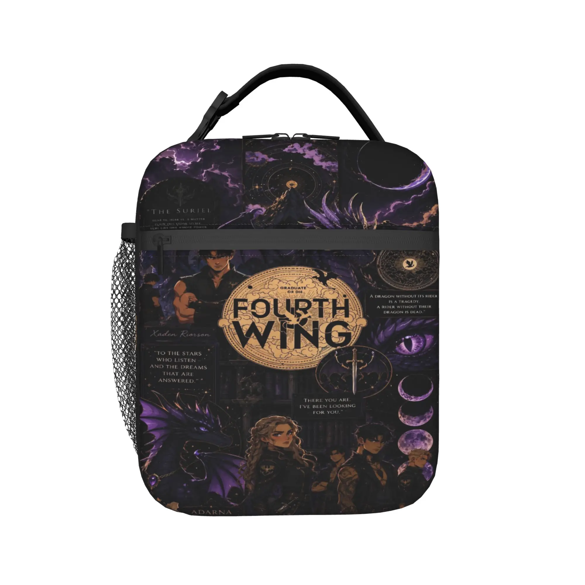F-Fourth W-Wing Dragon Insulated Lunch Bag for Men Women  Food Bag Portable Cooler Thermal Lunch Box For School Office