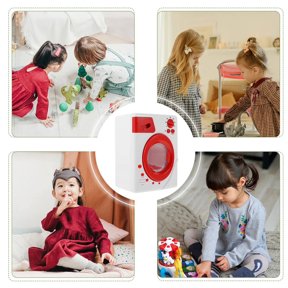 

Plastic Simulation Washing Machine Toy Kids Role Play Educational Mini Home Appliance Safe Fun Learning Household chores
