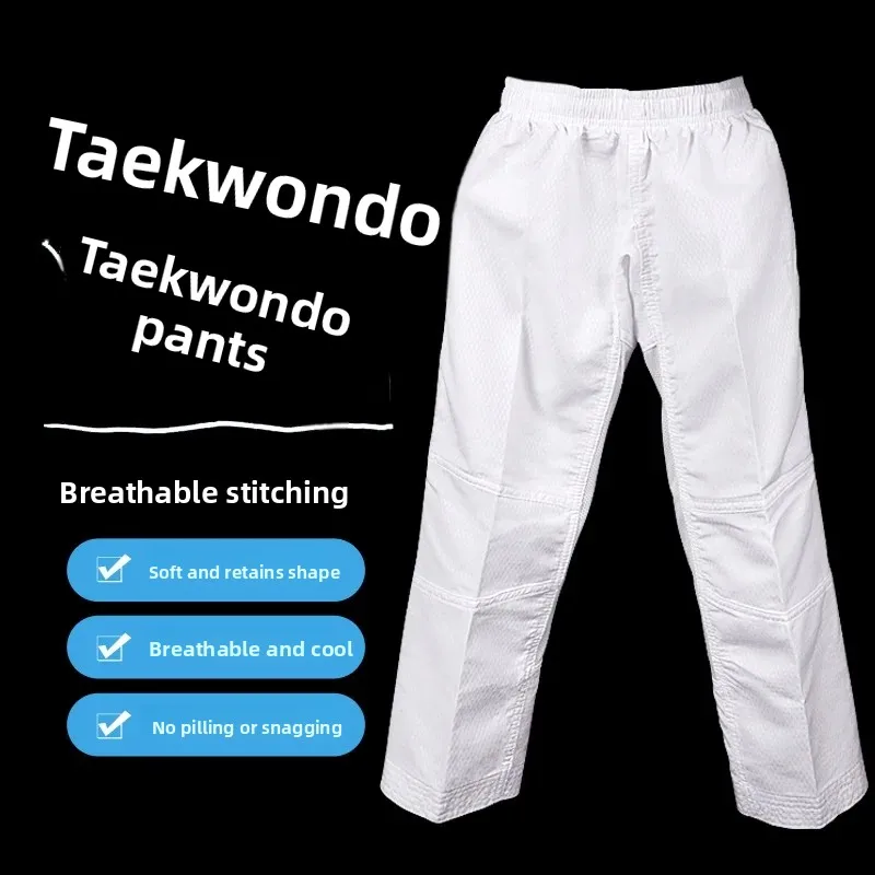 High Breathable Taekwondo Pants Small Raindrop Mesh Splicing Quick Dry Breathable Trousers for Youth Martial Arts Training
