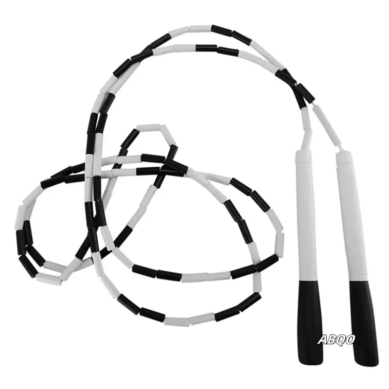 

4X Bamboo Skipping Rope Energy Bar Handle Straight Bamboo Skipping Rope Skipping Rope Thick Beaded Fitness Jump Rope