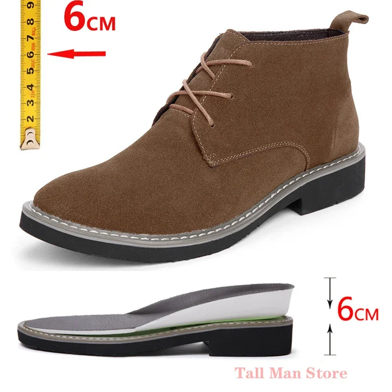 Boots Elevator Shoes Height Increase Shoes for Men Business Height Increase Insole 6CM Wedding Formal Shoes Black Leather