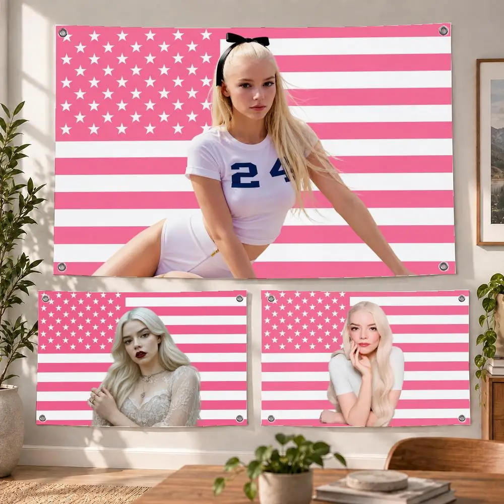 Celebrity Anya Taylor-Joy Flags Decorative Flag Banner Indoor Bedroom Dorm Gaming Room Wall Party Club Decor Fan Gift